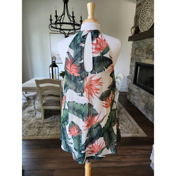 Show Me Your Mumu Paradise Found Gomez Tropical‎ Mini Shift Halter Dress Small - Picture 7 of 8